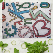 Linge De Cuisine Alphabet grec coloré (Plié)