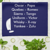 Linge De Cuisine Alphabet phonétique Nautique Marine Blue Yachting (Plié)