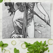 Linge De Cuisine Alphonse Mucha brisé les fleurs (Plié)