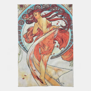 Linge De Cuisine Alphonse Mucha Danse Vintage Art Nouveau peinture
