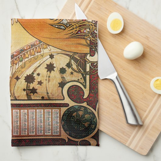 Linge De Cuisine Alphonse Mucha Zodiac (Quart Plié)
