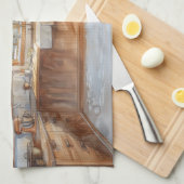 Linge De Cuisine Alpine Chalet Kitchen with Snowy Mountain View (Quart Plié)