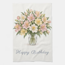 Alstroemeria pastel Joyeux Anniversaire