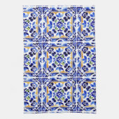 Linge De Cuisine Amalfi Vietri Carrelage bleu italien Méditerranée (Vertical)