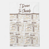 Linge De Cuisine Amandes de chocolat et nuage de mot de chocolat fo (Vertical)