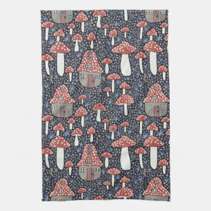 Linge De Cuisine Amanita Magical Mushroom Village mignonne Illustra