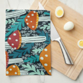 Linge De Cuisine Amanita Motif de la forêt de foune de champignons (Quart Plié)