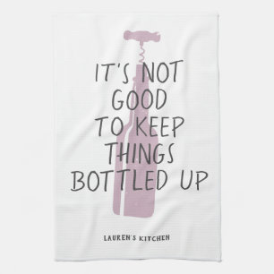Linge De Cuisine Amant Du Vin Drôle Nom Personnalisé Cadeau Élégant