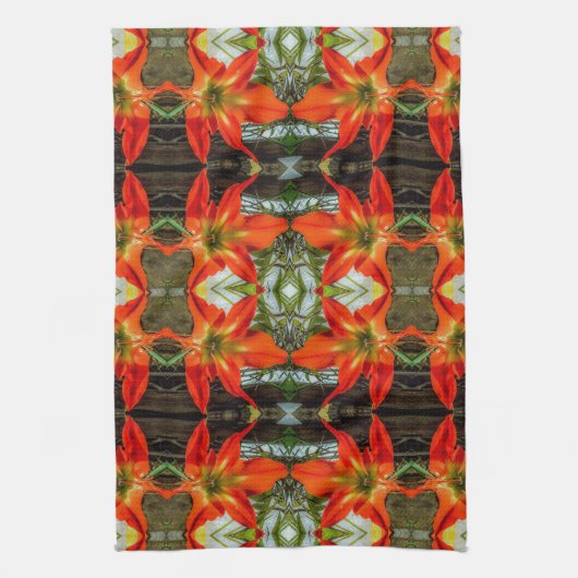 Linge De Cuisine Amaryllis Pattern Kitchen Towels (Vertical)