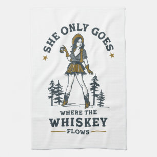 Linge De Cuisine Amateur de whisky cowgirl western vintage drôle