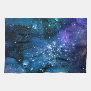 Linge De Cuisine Amateurs de Galaxie Ciel Bleu Étoilé Étincelles Bl