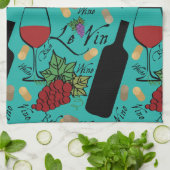 Linge De Cuisine Amateurs de vin Motif personnalisé (Plié)