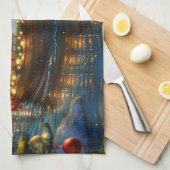 Linge De Cuisine American Akita Christmas Festive Voyage (Quart Plié)