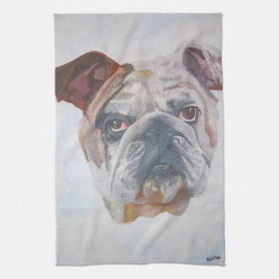 Linge De Cuisine American Bulldog Artistique Portrait pour animaux 
