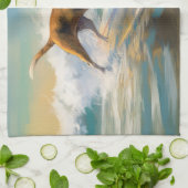 Linge De Cuisine American Engligh Foxhound Beach Surfing Paining (Plié)