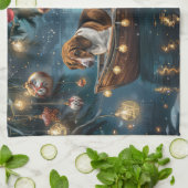 Linge De Cuisine American English Foxhound Christmas Festive Voyage (Plié)