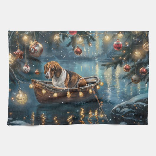 Linge De Cuisine American English Foxhound Christmas Festive Voyage (Horizontal)