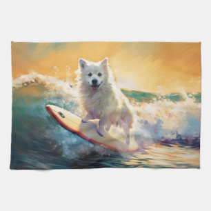 Linge De Cuisine American Eskimo Beach Surf Peinture