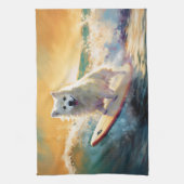Linge De Cuisine American Eskimo Beach Surf Peinture (Vertical)