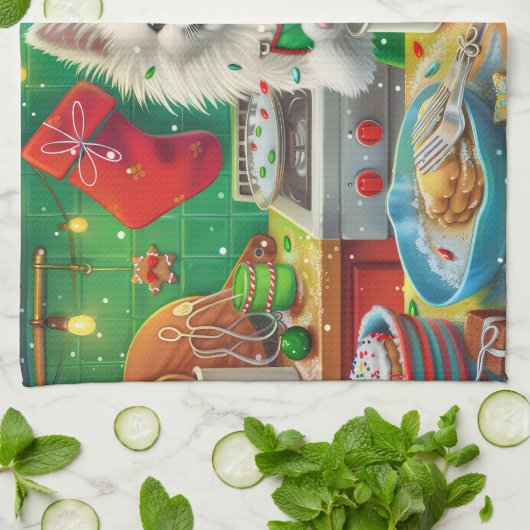 Linge De Cuisine American Eskimo Gîtes : Noël festif (Plié)