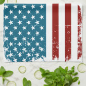 Linge De Cuisine American Flag étoiles rayures rouge blanc bleu (Plié)