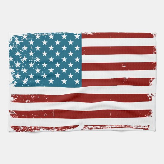 Linge De Cuisine American Flag étoiles rayures rouge blanc bleu (Horizontal)
