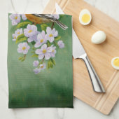 Linge De Cuisine American Goldfinches & Pink Apple Blossings (Quart Plié)
