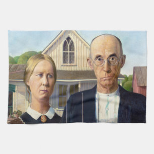 Linge De Cuisine American gothique classique peinture Grant Wood