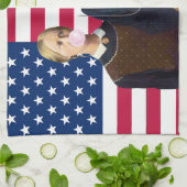 Linge De Cuisine American gothique rose bulle gomme USA Drapeau (Plié)