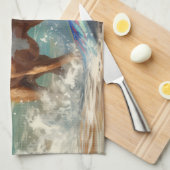 Linge De Cuisine American Staffordshire Beach Surf Peinture (Quart Plié)