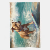 Linge De Cuisine American Staffordshire Beach Surf Peinture (Vertical)