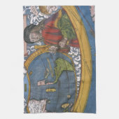 Linge De Cuisine Amerigo Vespucci Explorer sur une carte des Amériq (Vertical)