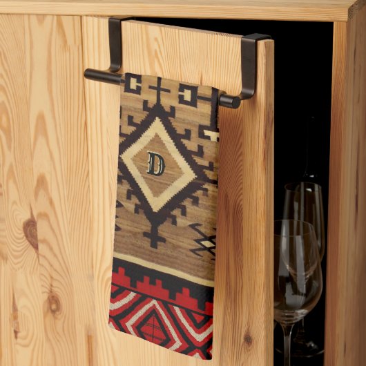 Linge De Cuisine Amérindien. Conception sans initiaux (Pliage en tiers)