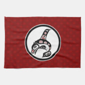 Linge De Cuisine Amérindien Red Black Haida Art Killer Whale (Horizontal)