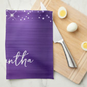 Linge De Cuisine Améthyste Pailletée Violet Glam Nom (Quart Plié)