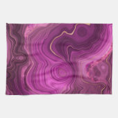 Linge De Cuisine Améthyste Violet Et Agate Abstrait Or (Horizontal)