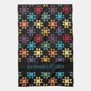 Linge De Cuisine Amish Quilt Imprimer couleurs vives Personnalisées