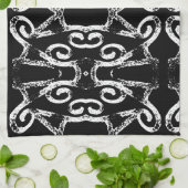 Linge De Cuisine Amora noir et blanc (Plié)