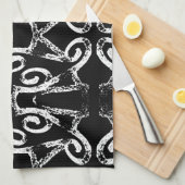 Linge De Cuisine Amora noir et blanc (Quart Plié)