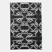 Linge De Cuisine Amora noir et blanc (Vertical)