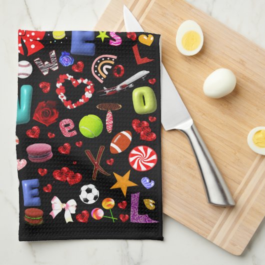 Linge De Cuisine Amour (Quart Plié)