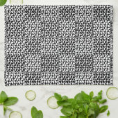 Linge De Cuisine Amour à carreaux noir et blanc (Plié)