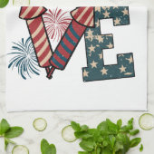 Linge De Cuisine Amour Amérique Fête de l'Indépendance (Plié)