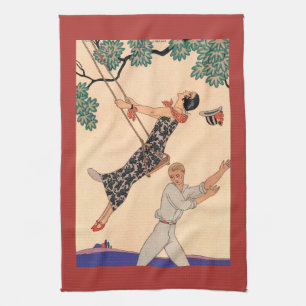 Linge De Cuisine Amour Art Déco Vintage, La Balançoire de George Ba