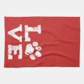 Linge De Cuisine AMOUR avec l'empreinte de patte de chien (Horizontal)
