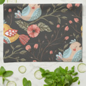 Linge De Cuisine Amour Boho Birds Plan Floral (Plié)