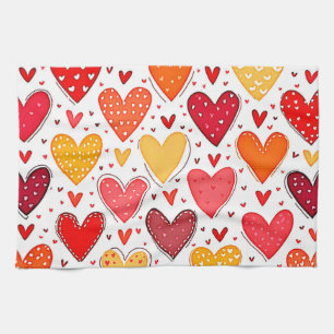 Linge De Cuisine Amour Coloré Design Motif