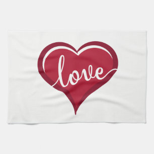 Linge De Cuisine amour dans la Saint-Valentin du cœur