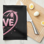 Linge De Cuisine Amour de chat scintillant (Quart Plié)
