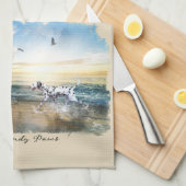 Linge De Cuisine Amour de paix et pattes de Sandy dalmatiennes (Quart Plié)